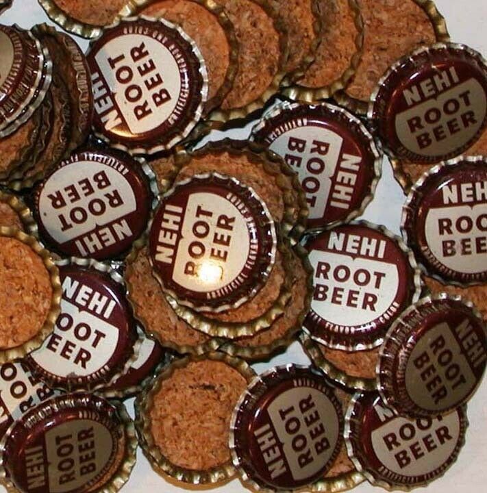 Soda Pop Bottle Caps Lot Of 12 Nehi Root Beer Cork Lined Unused New Old Stock